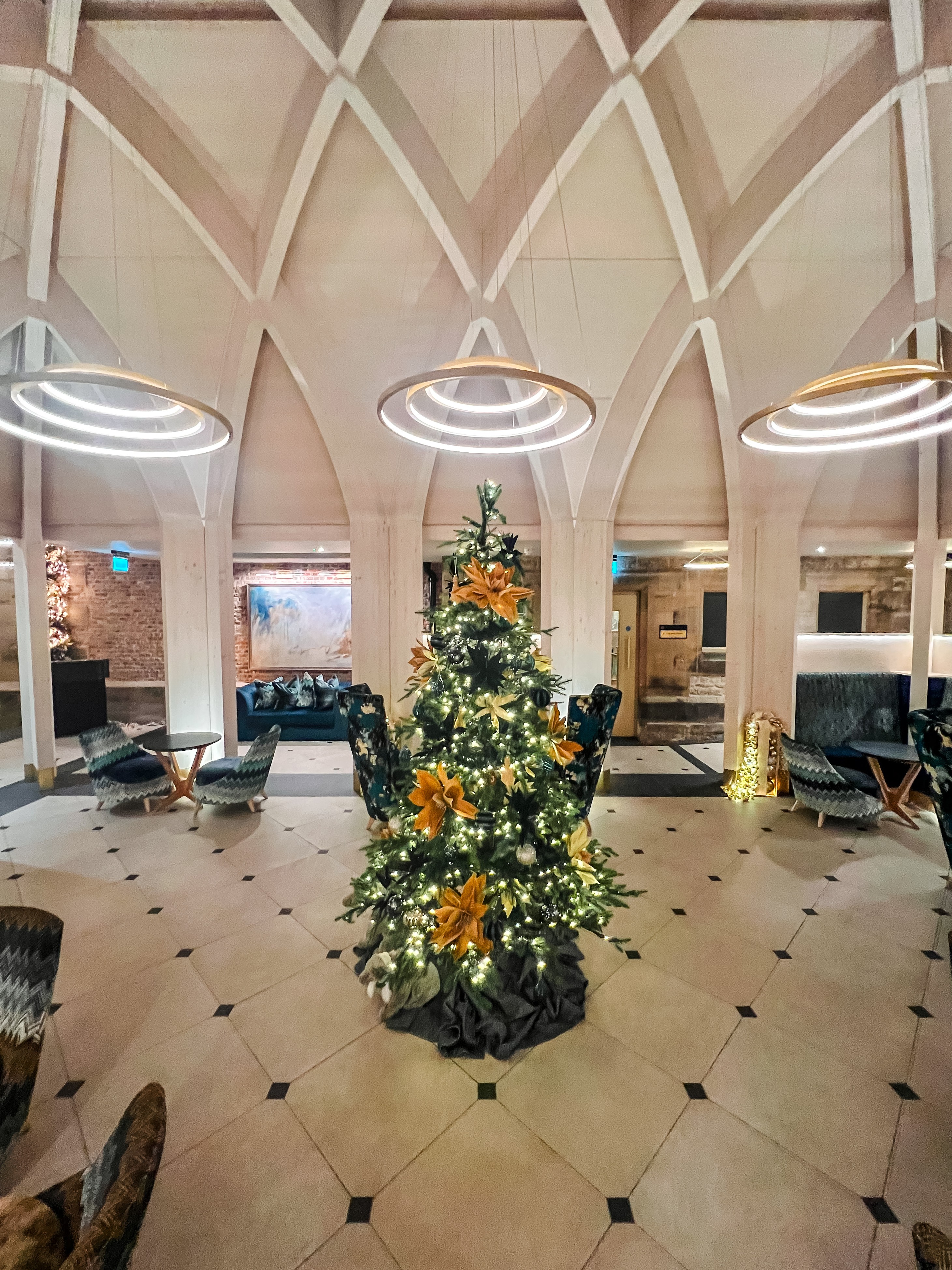 Matfen hall interiors decorated for Christmas